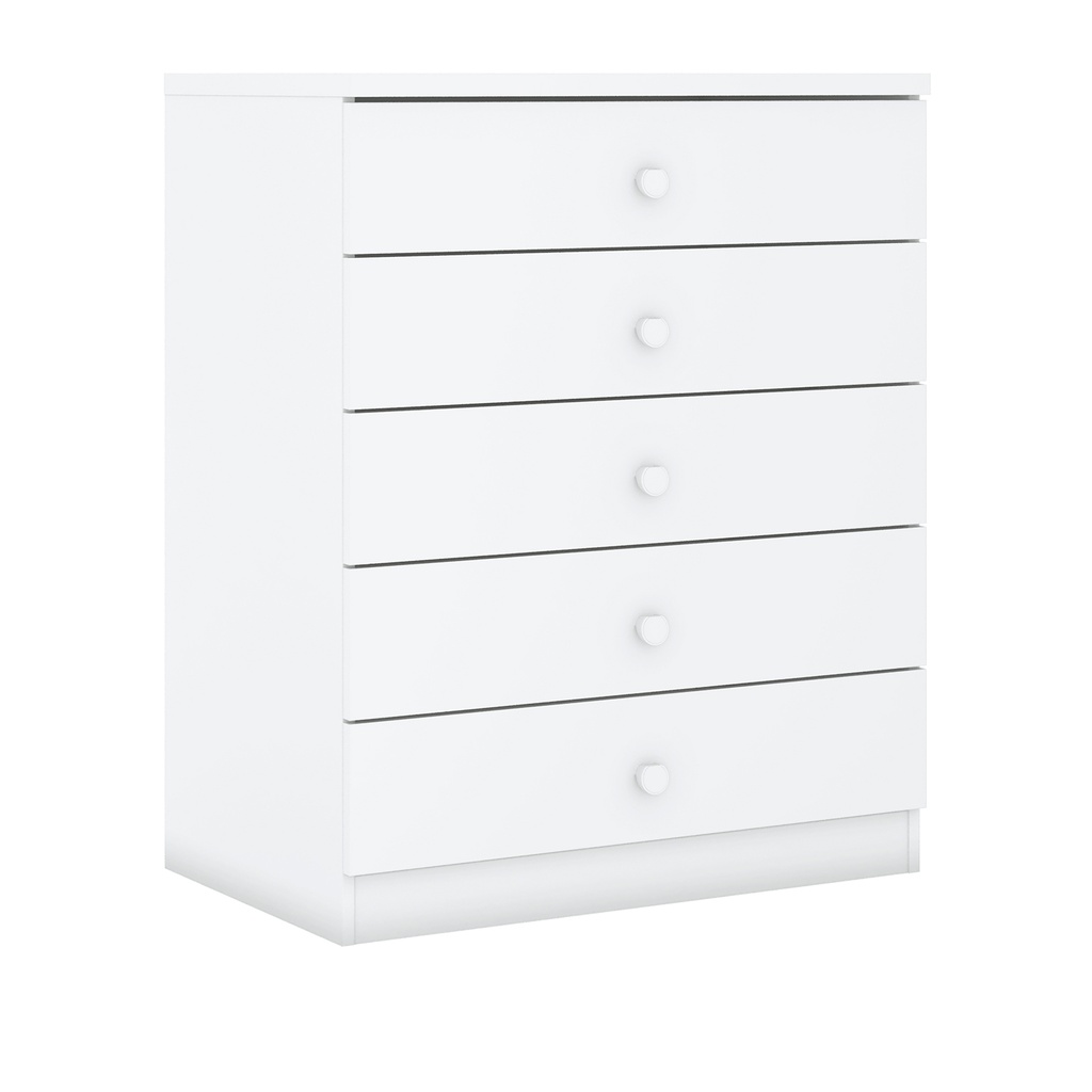 Cómoda Menta blanco 5 cajones