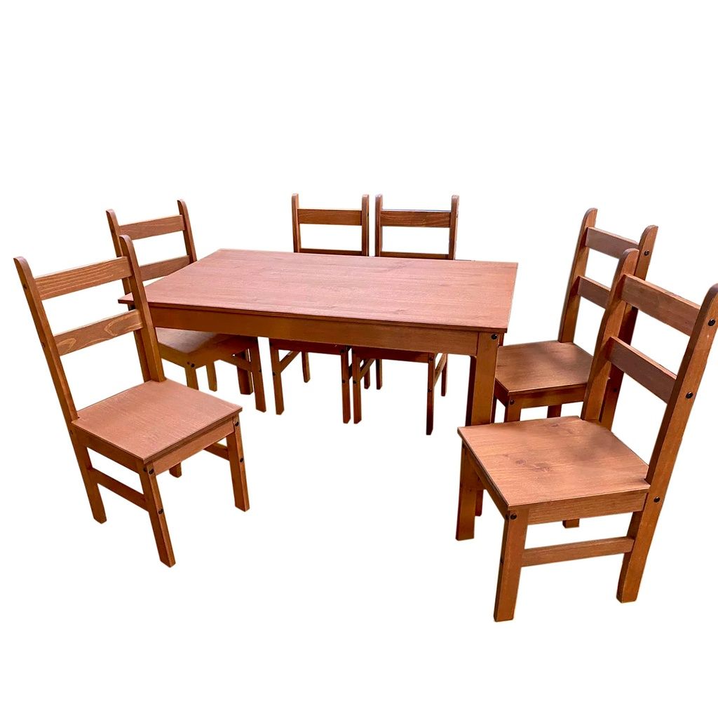Juego Comedor 6 sillas Lucía café