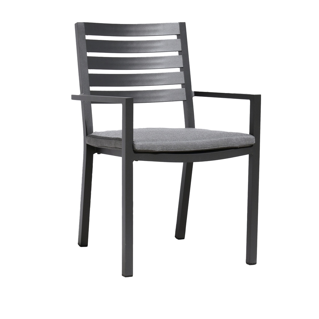 Silla Terraza Mayfair aluminio tapiz gris alto 88 cm