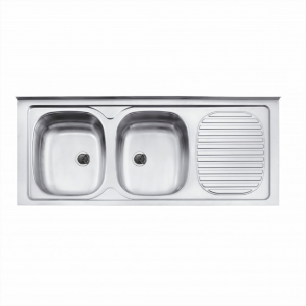 Lavaplatos doble acero inoxidable izquierdo c/valvulas