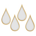 Espejos gotas dorado set de 4