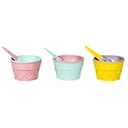 Set 3 bowls con cuchara para helado