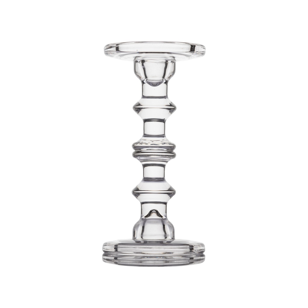 Portavelas vidrio transparente 22,5cm