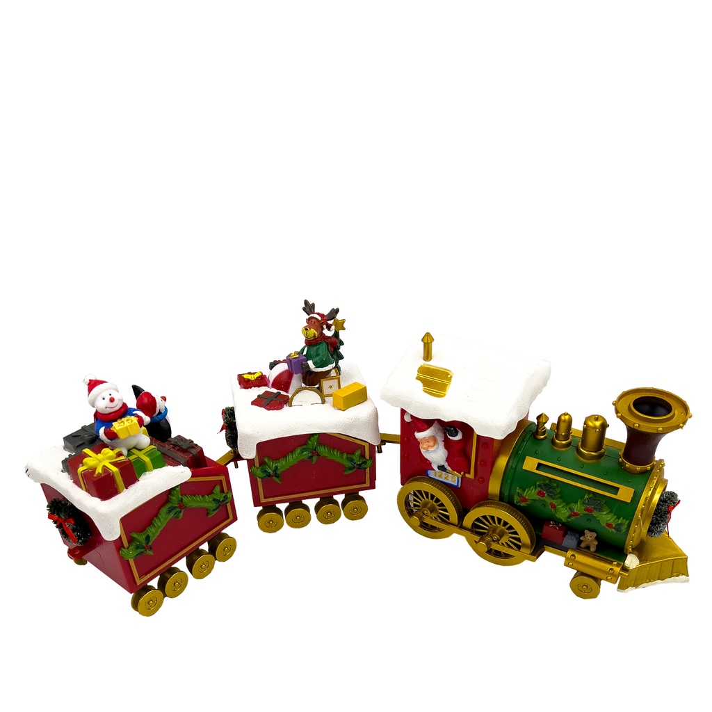 Tren navidad 53x16cm con rieles, luz y sonido