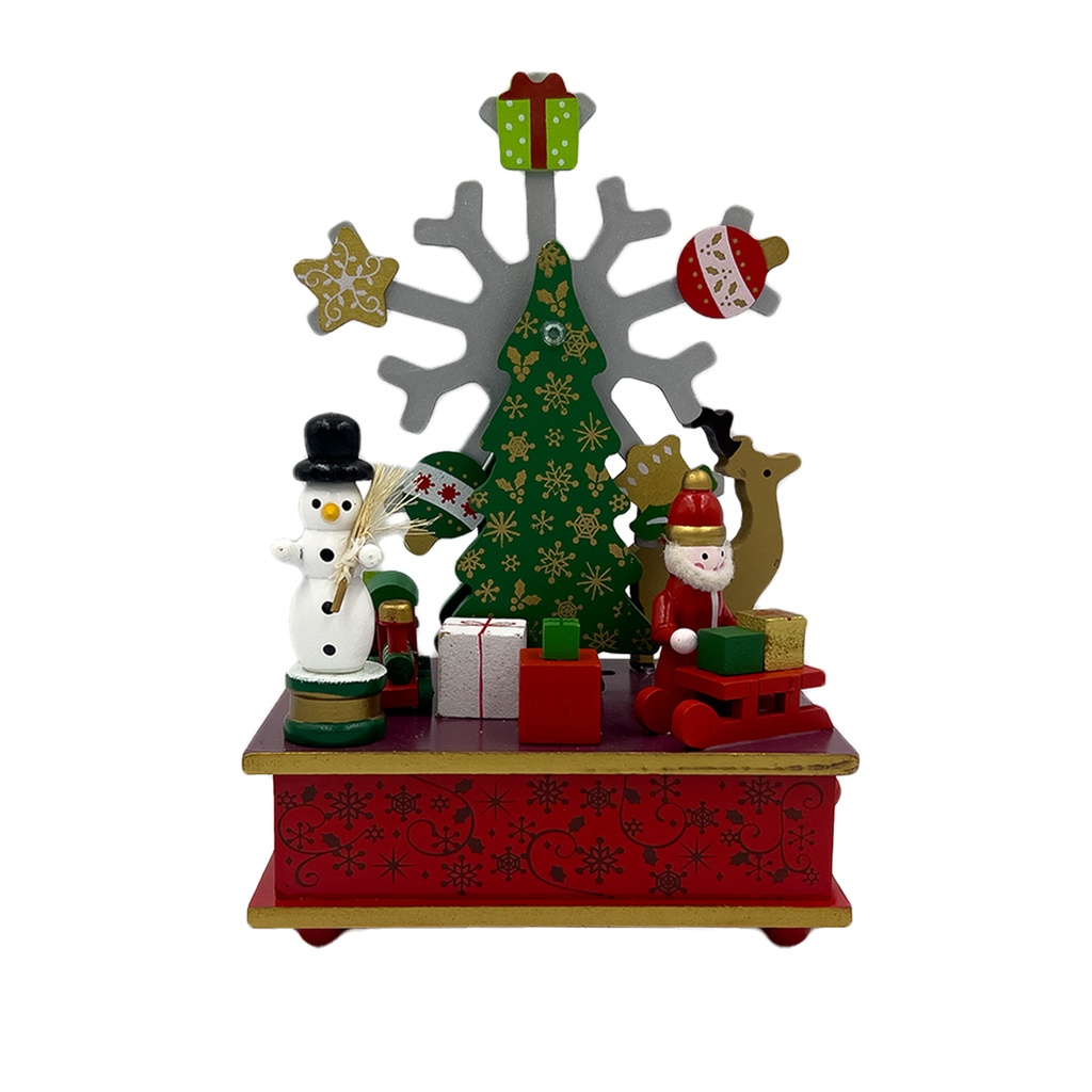 Caja musical rueda navidad 21 cm