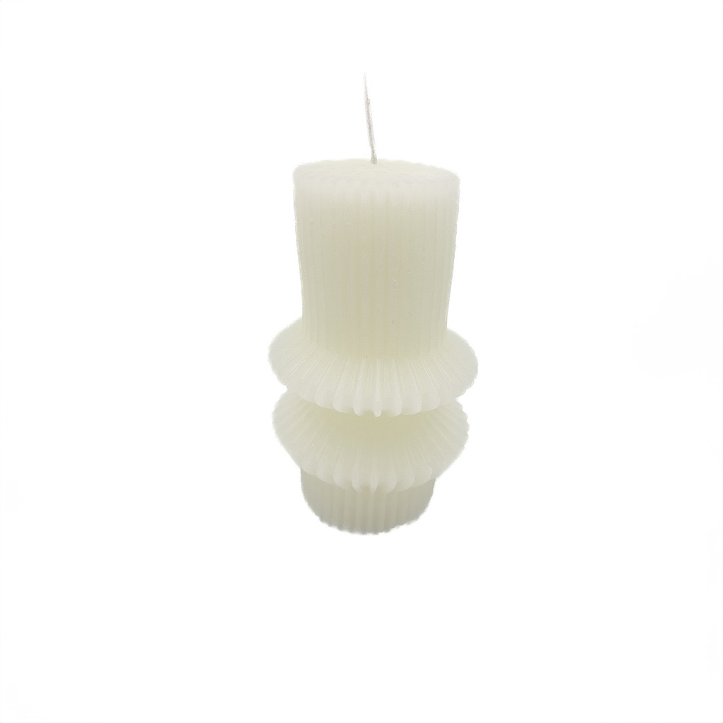 Vela acanalada 11cm blanco