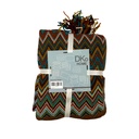 Manta 127x125cm zigzag roja