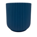 Macetero cerámica 14cm ranurado petróleo