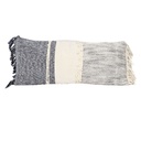 Cojín 30x70cm boho flecos azul