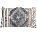 Cojín 30x50cm rombo tejido gris