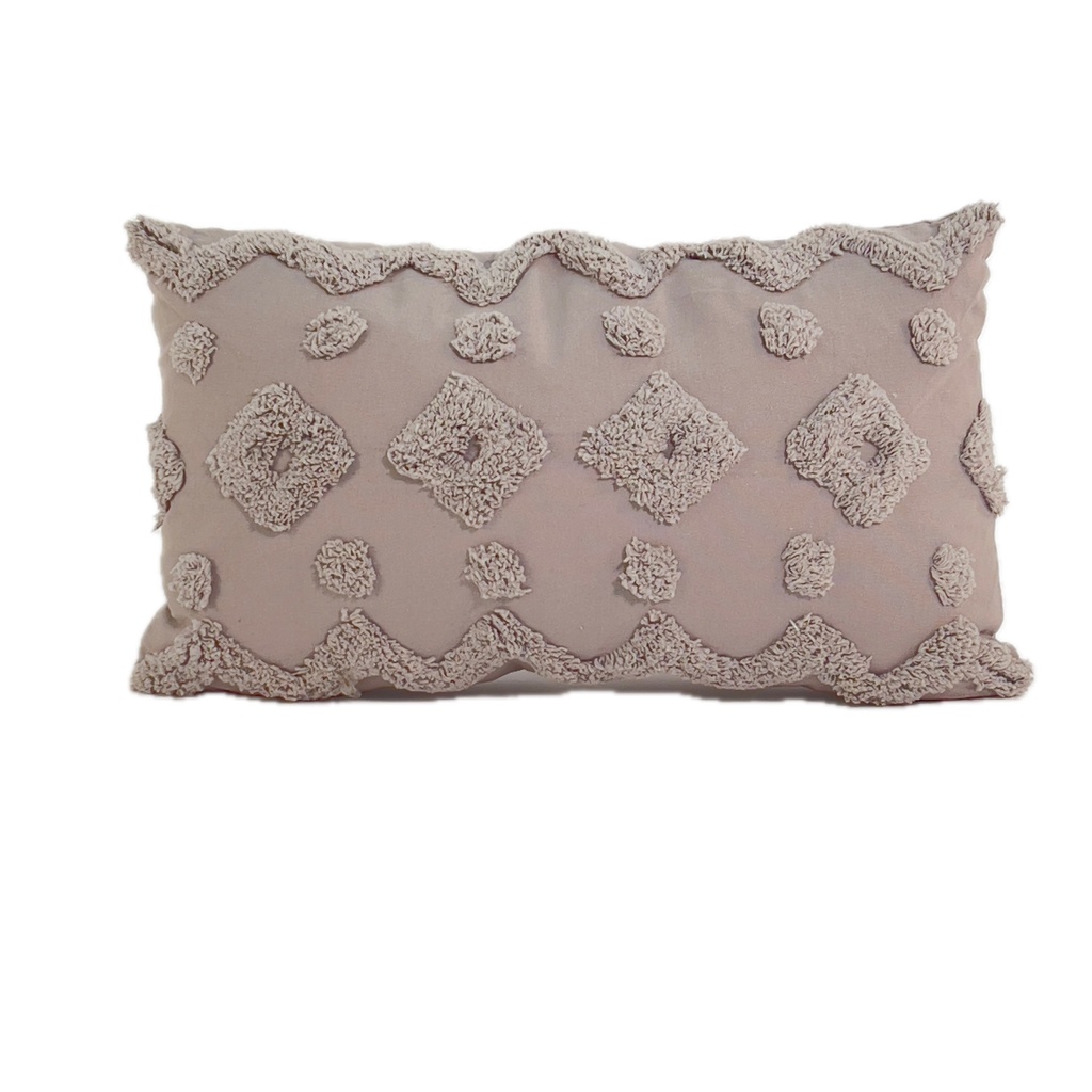 Cojín 30x50cm algodón textura gris