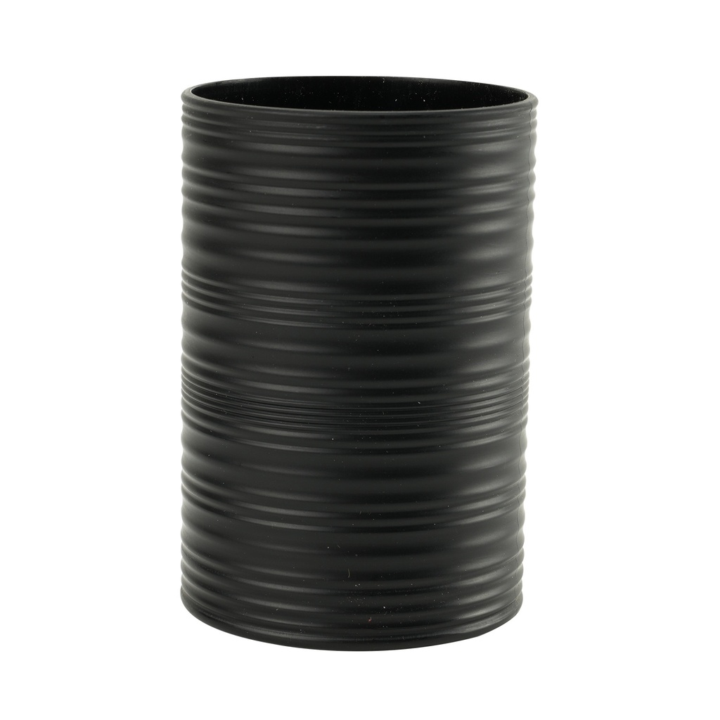 Vaso plástico estriado negro