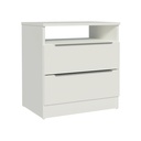 [230040567] Velador Varese 2 cajones blanco
