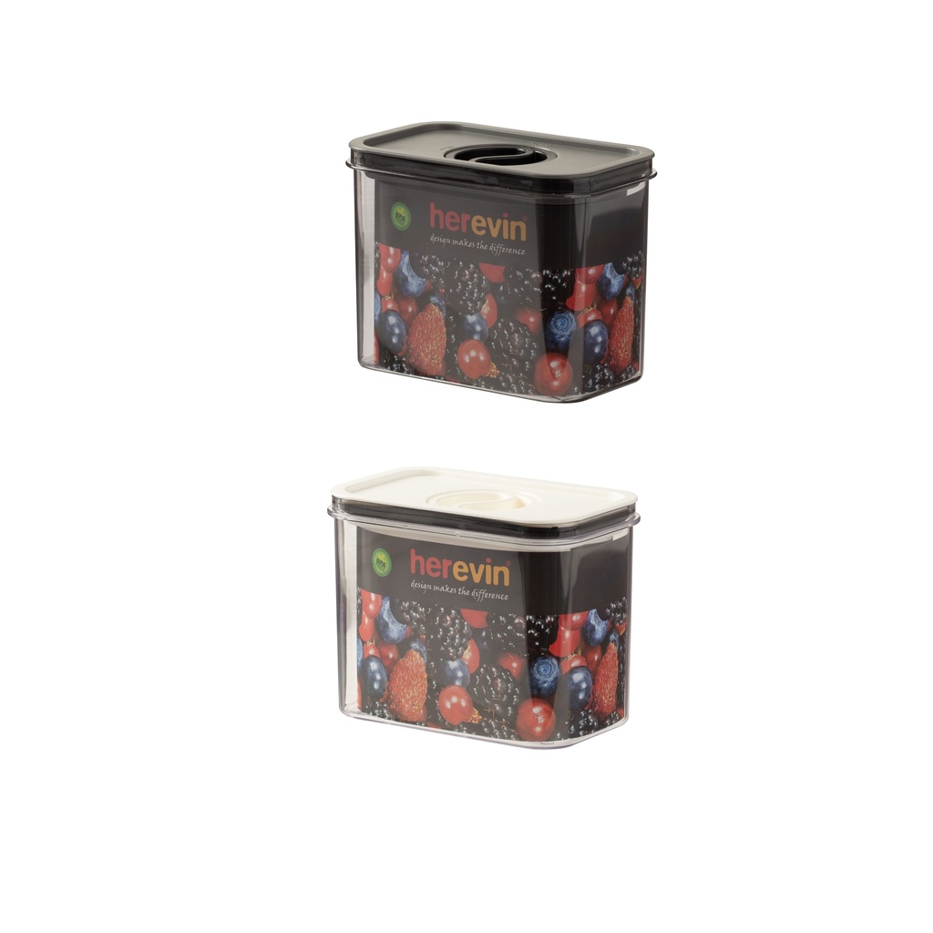 Contenedor plástico hermético blanco/negro 1,2lt