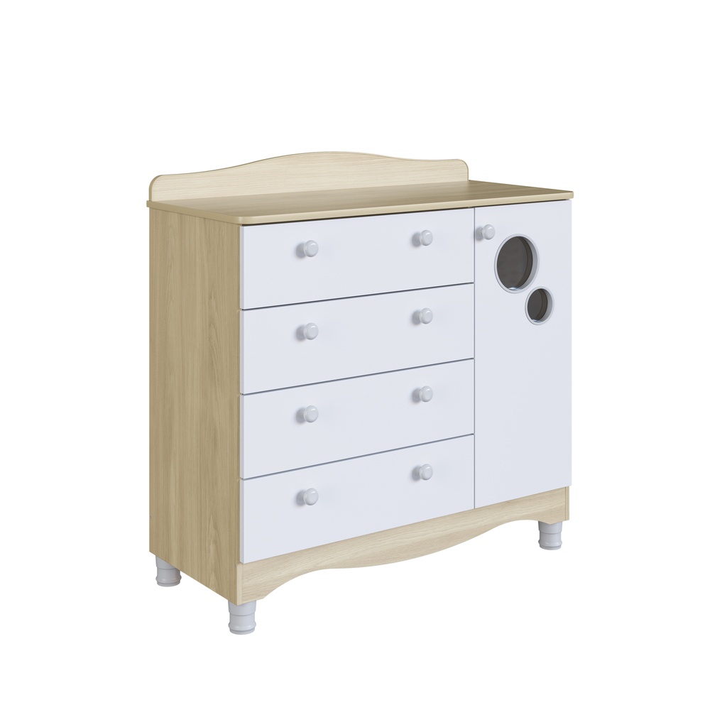 Cómoda Encanto 4 cajones 1 puerta