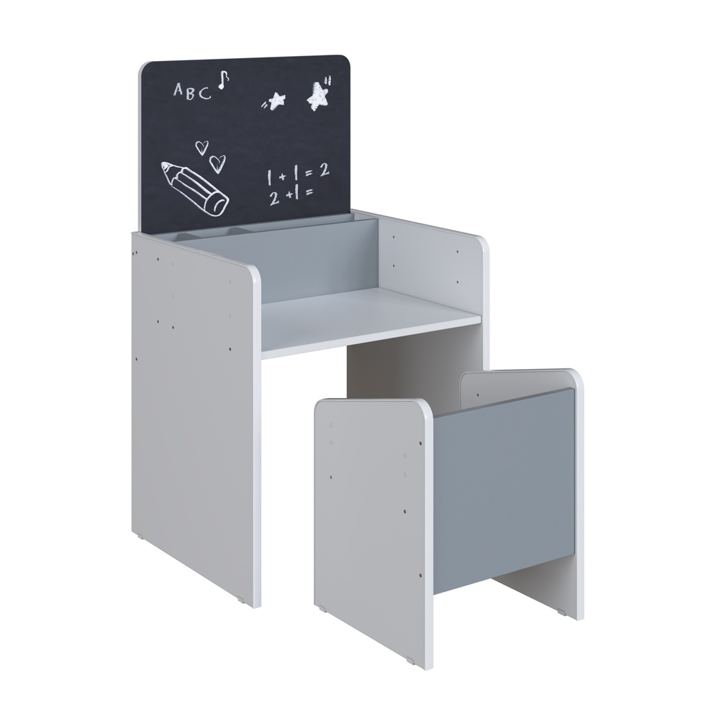 Escritorio infantil con Silla Le Petit blanco-azul