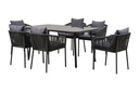 Juego comedor terraza 6 sillas Sylva gris oscuro