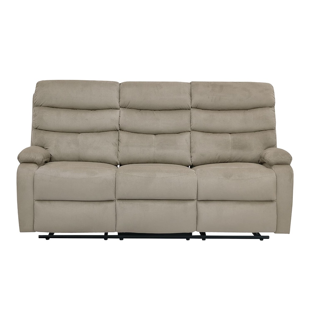 Sofá reclinable 3 cuerpos Logan gris claro