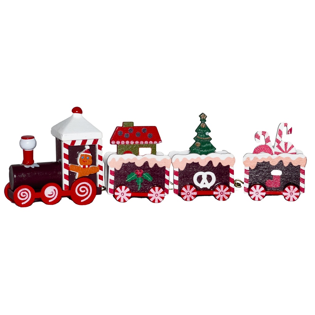 Adorno navidad tren navideño 20cm