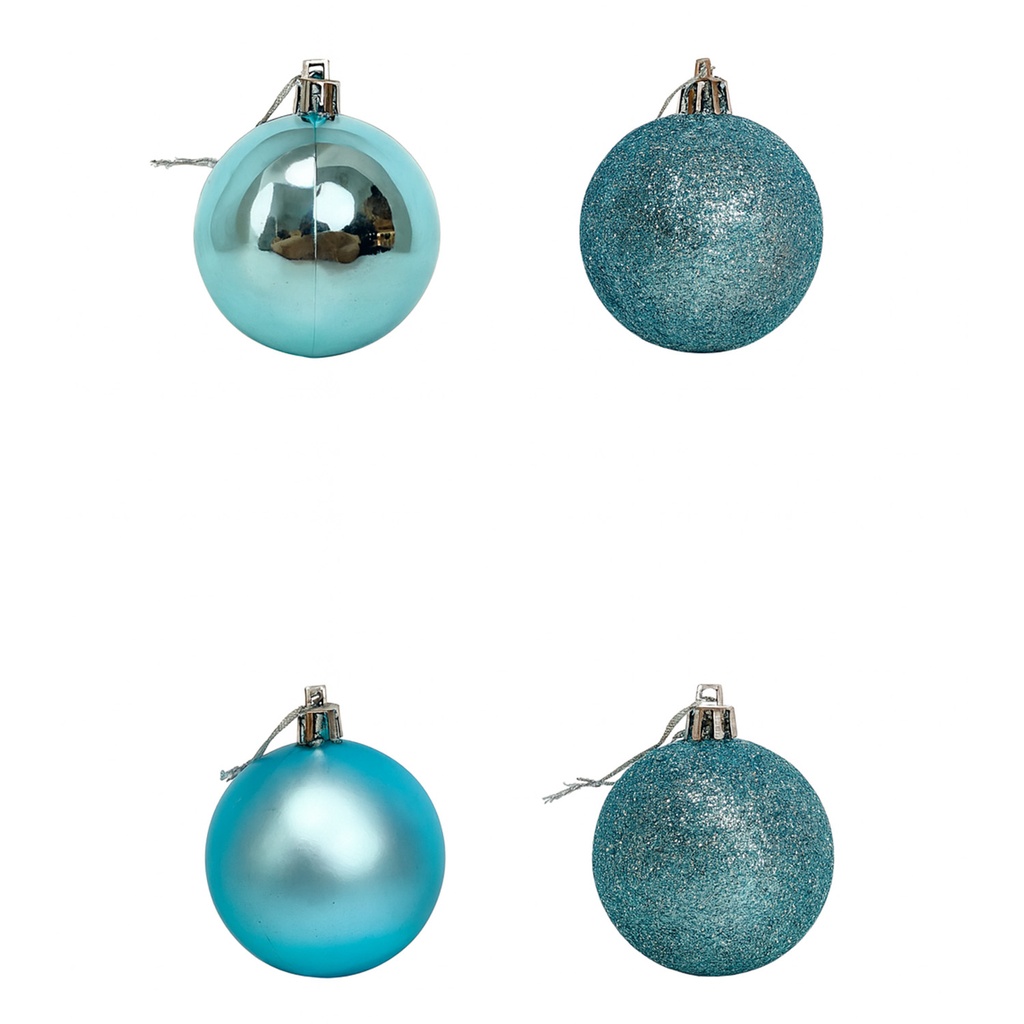 Bola navidad 6cm 20pcs celeste