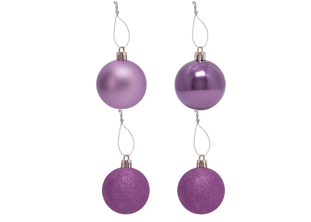 Bola navidad 6cm 20pcs lila