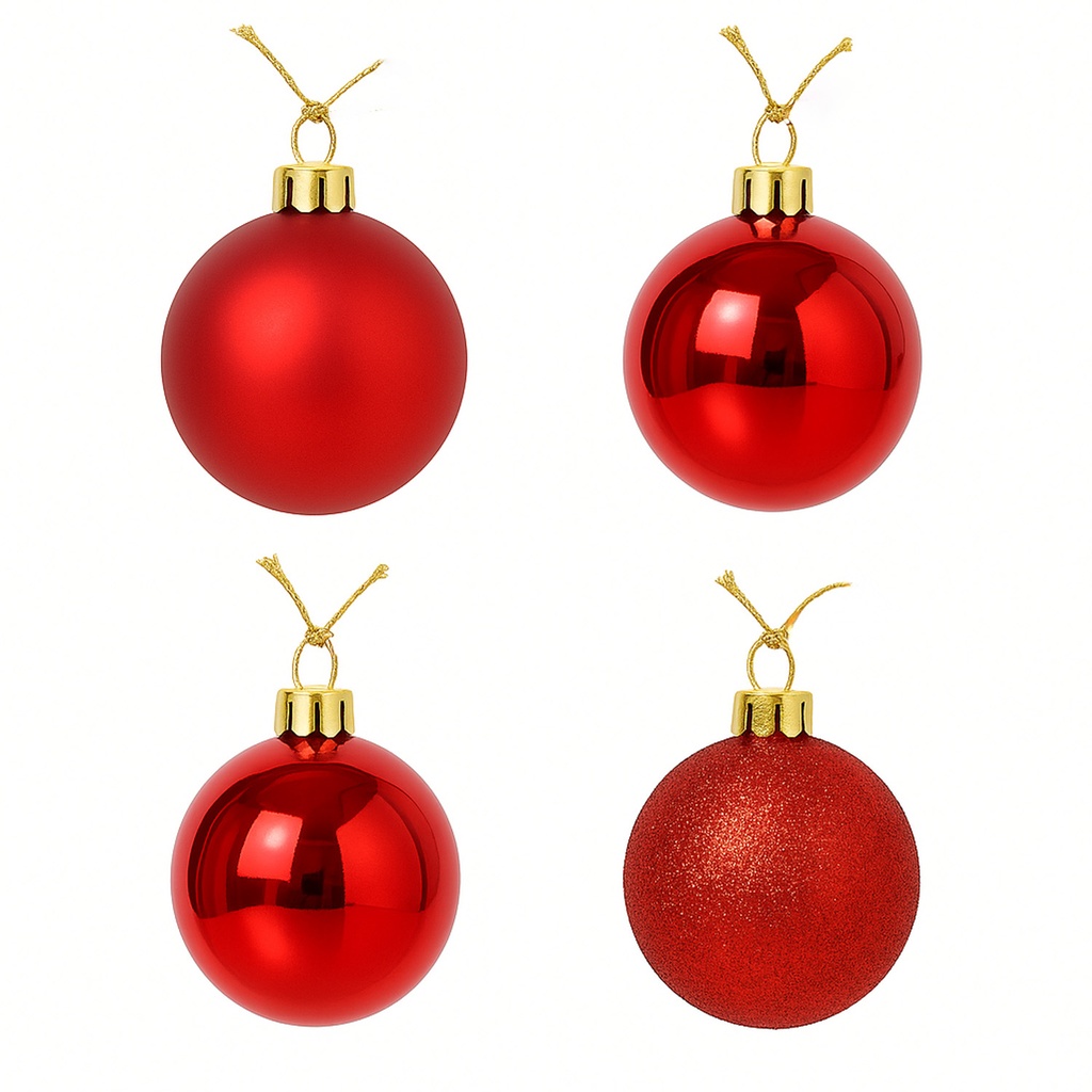 Bola navidad 8cm 12pcs rojo
