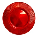 Plato melamina 33cm rojo acanalado