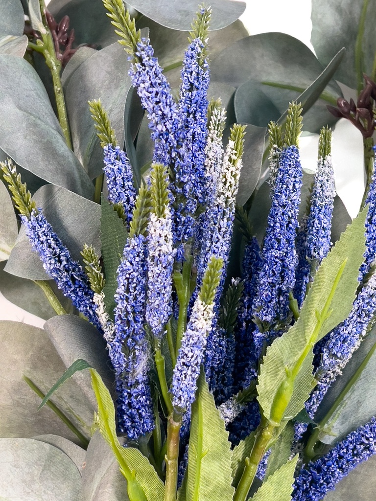 Ramo flores artificiales lavandas eucalipto