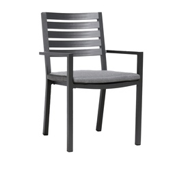 [230021835] Silla Terraza Mayfair aluminio tapiz gris alto 88 cm