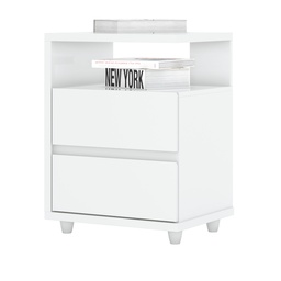 [230025724] Velador 2 cajones Campeche blanco