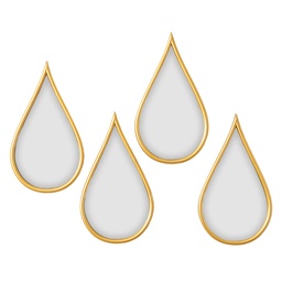 [230027479] Espejos gotas dorado set de 4