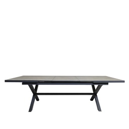 [230031109] Mesa terraza extensible Ravello vidrio templado gris 200/260cm