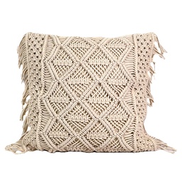 [230034225] Cojín 45x45cm macrame crudo