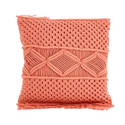 [230034226] Cojín 45x45cm macrame rosado