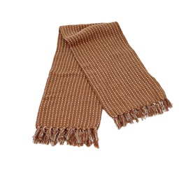 [230034265] Manta 125x150cm algodón café/blanco