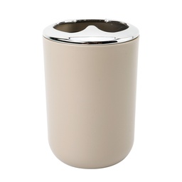 [230038720] Porta cepillo dientes plástico plateado beige