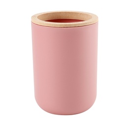 [230038850] Porta cepillo dientes plástico rosado bambú