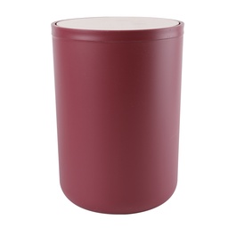 [230038884] Papelero plástico burdeo bambú