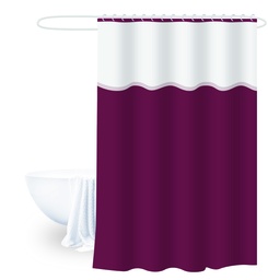 [230038885] Cortina baño PEVA burdeo 180x180cm