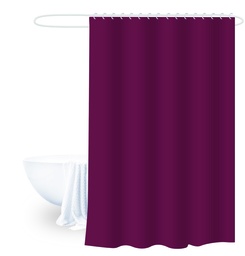 [230038886] Cortina baño burdeo liso 180x180cm
