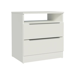 [230040567] Velador 2 cajones Varese blanco
