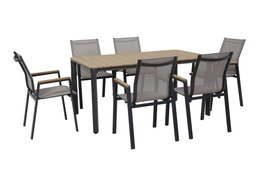 [230041020] Juego comedor terraza 6 sillas Ely negro