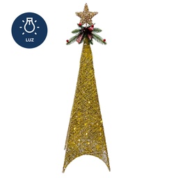 [230042200] Figura navideña 120cm 60 luces LED árbol cuadrado champán