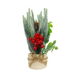 [230042318] Arreglo navidad 25cm ramas nevado