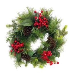 [230042327] Corona navidad 40cm roja