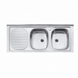 [230045022] Lavaplatos doble acero inoxidable derecho  c/valvulas